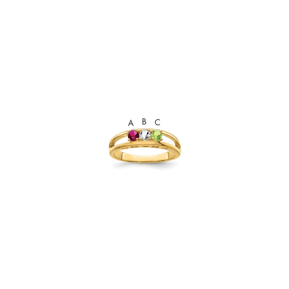 14k 3mm Synthetic Family Jewelry Ring - 8