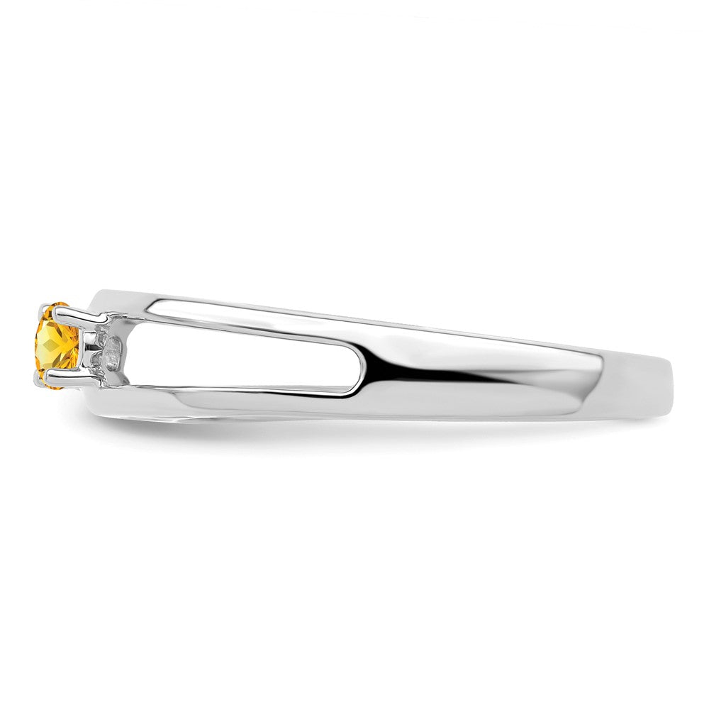 14k White Gold 3mm Genuine Family Jewelry Ring - 6