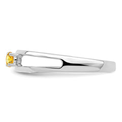 14k White Gold 3mm Genuine Family Jewelry Ring - 6