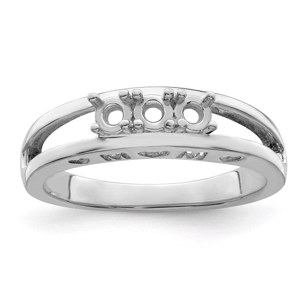 14k White Gold 3mm Genuine Family Jewelry Ring - 6