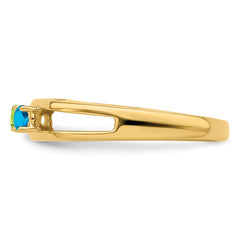 14k 3mm Synthetic Family Jewelry Ring - 10