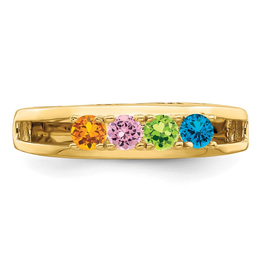 14k 3mm Synthetic Family Jewelry Ring - 10