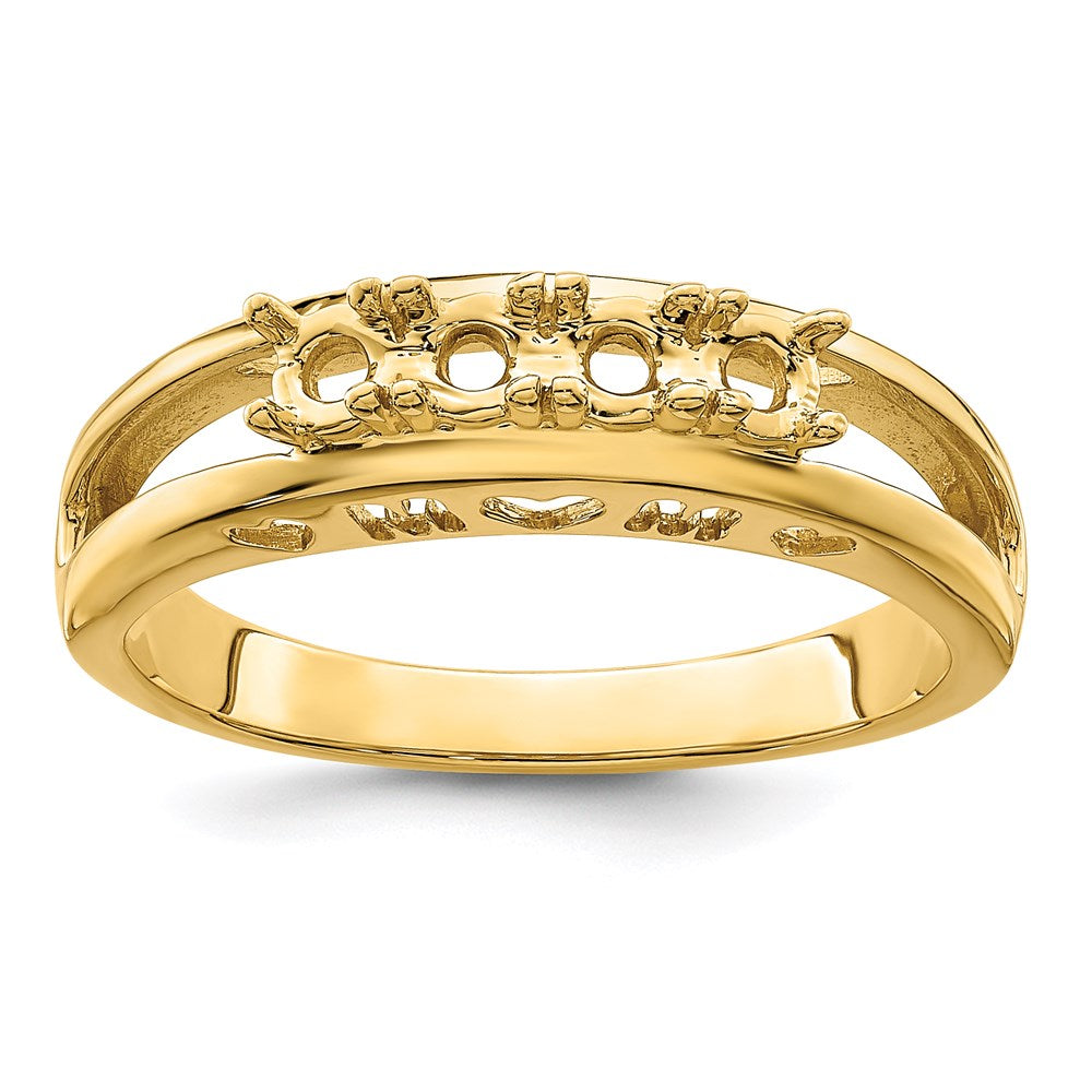 14k 3mm Synthetic Family Jewelry Ring - 10