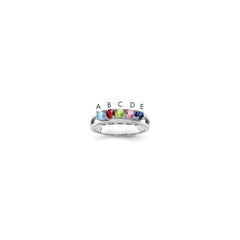 14k White Gold 3mm Synthetic Family Jewelry Ring - 11