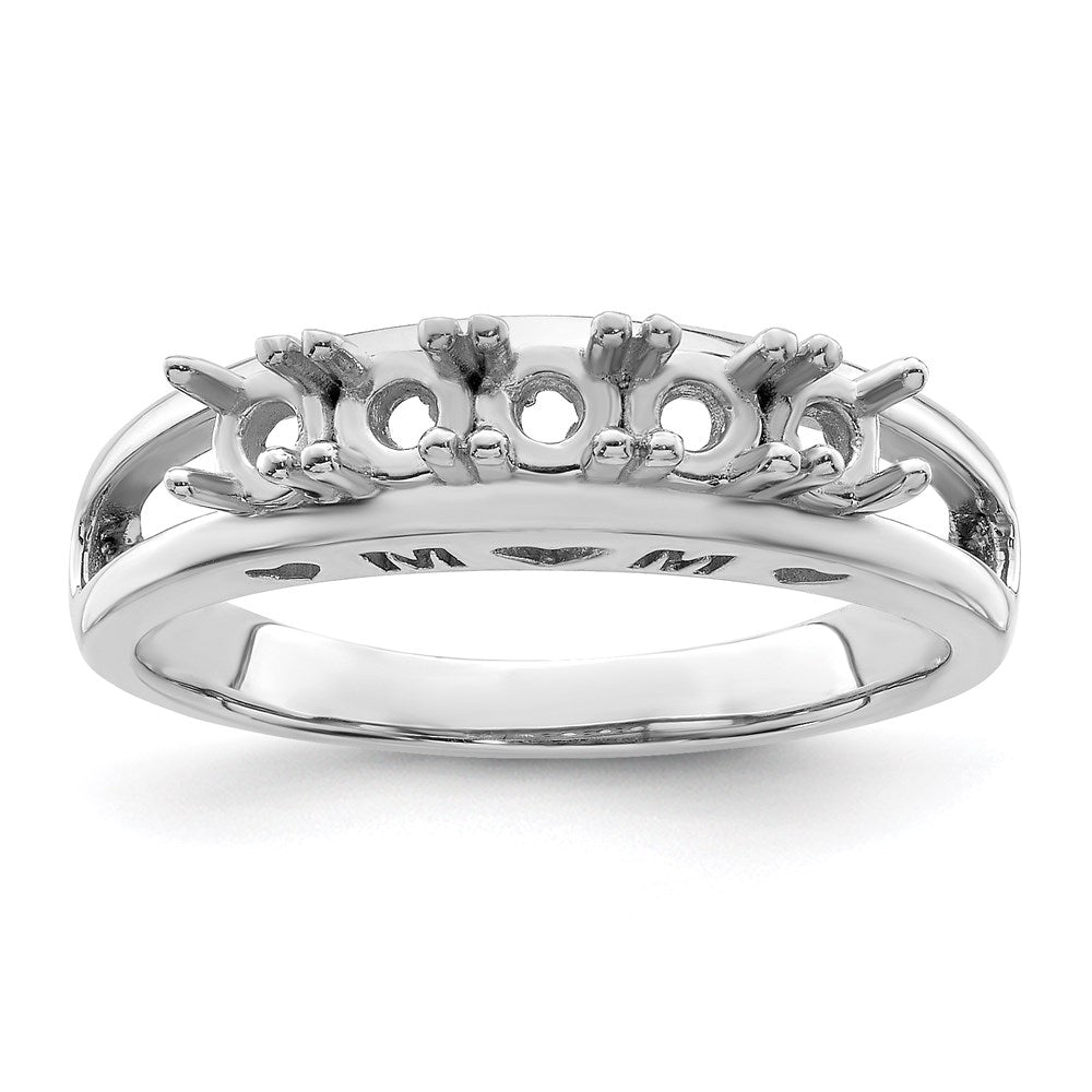 14k White Gold 3mm Synthetic Family Jewelry Ring - 11