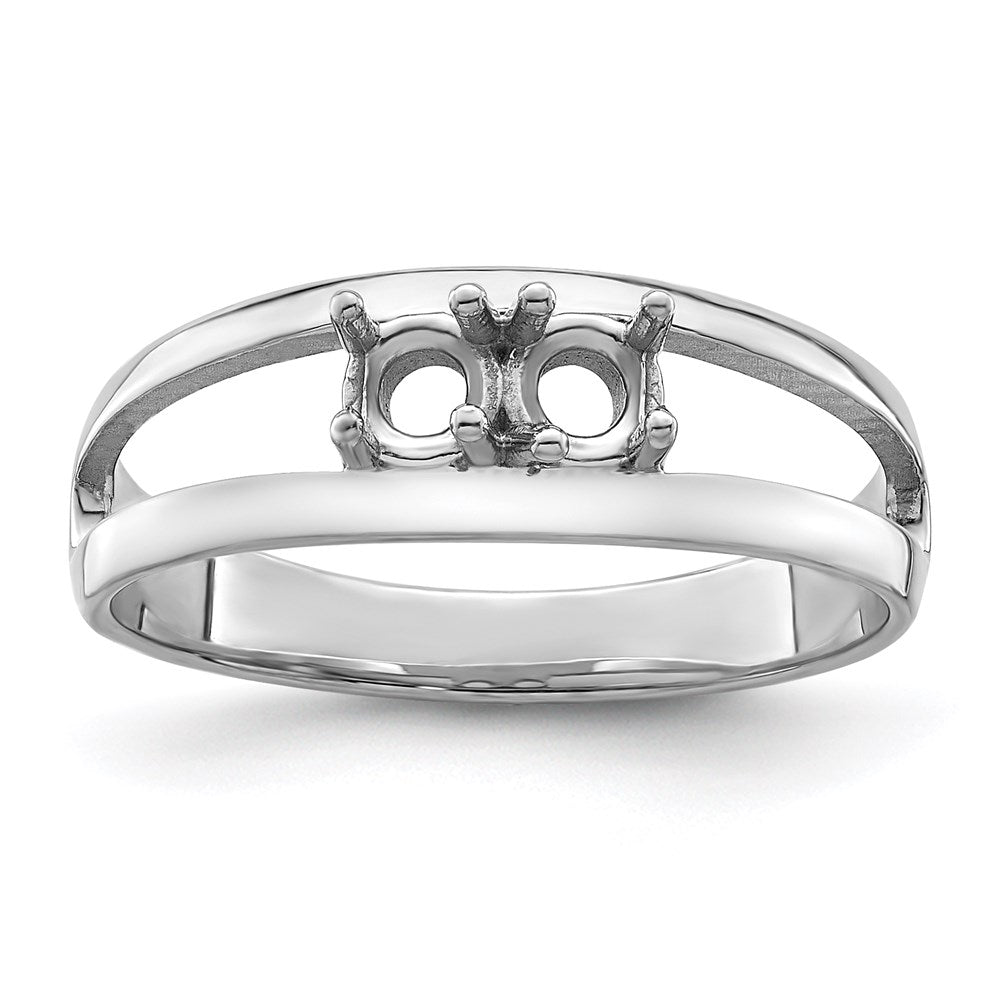 14k White Gold Genuine 2 Stone Mother's Ring - 10