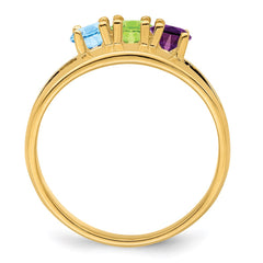 14k Genuine 3 Stone Mother's Ring - 12