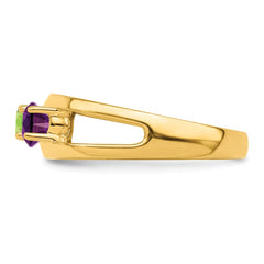 14k Genuine 3 Stone Mother's Ring - 12