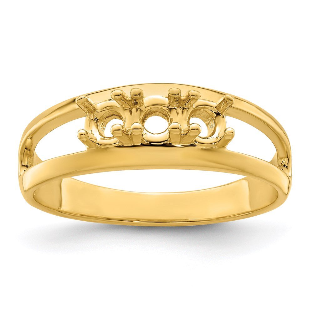 14k Genuine 3 Stone Mother's Ring - 12