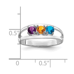 Sterling Silver Rhodium-plated Family Jewelry Mounting - 375