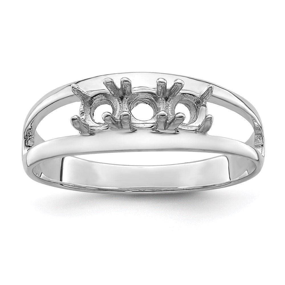 Sterling Silver Rhodium-plated Synthetic 3 Stone Mother's Ring - 109