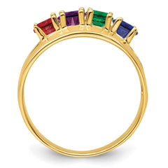 14k Genuine 4 Stone Mother's Ring - 12