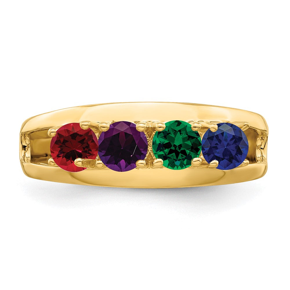 14k Genuine 4 Stone Mother's Ring - 12
