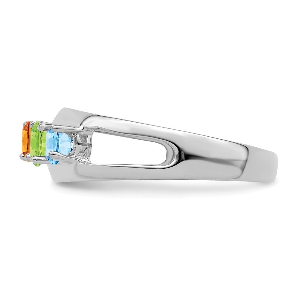 14k White Gold Synthetic Family Jewelry Ring - 88