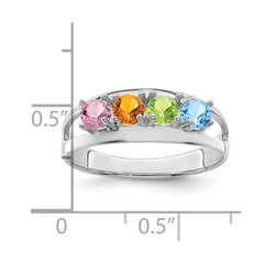 Sterling Silver Rhodium-plated Family Jewelry Mounting - 667