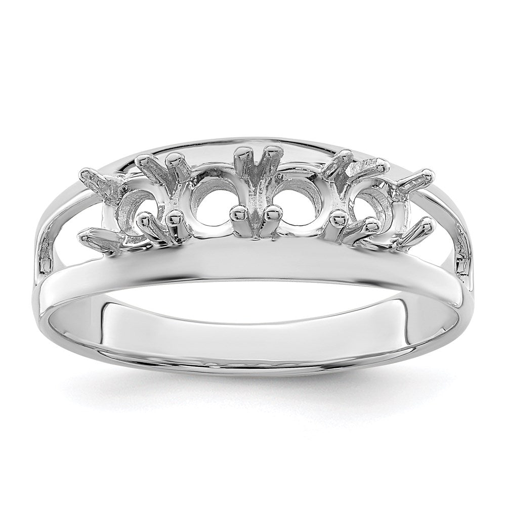 14k White Gold Synthetic Family Jewelry Ring - 88