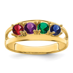14k Genuine 4 Stone Mother's Ring - 12