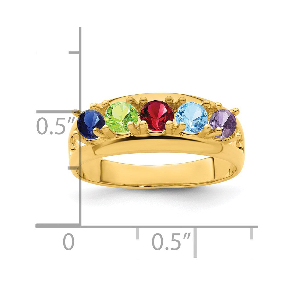 14k Synthetic Family Jewelry Ring - 117