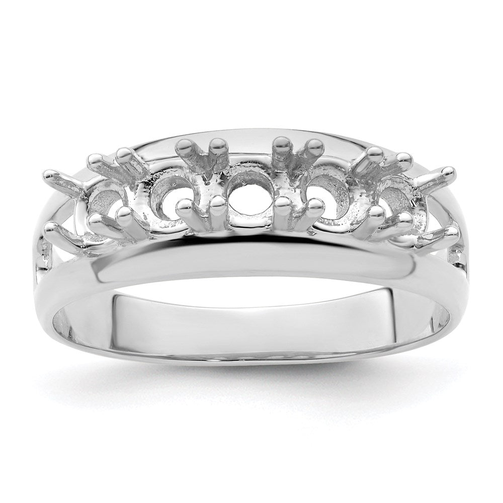Sterling Silver Rhodium-plated Synthetic 5 Stone Mother's Ring - 77