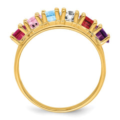 14k Genuine 6 Stone Mother's Ring - 7