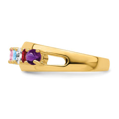 14k Genuine 6 Stone Mother's Ring - 7