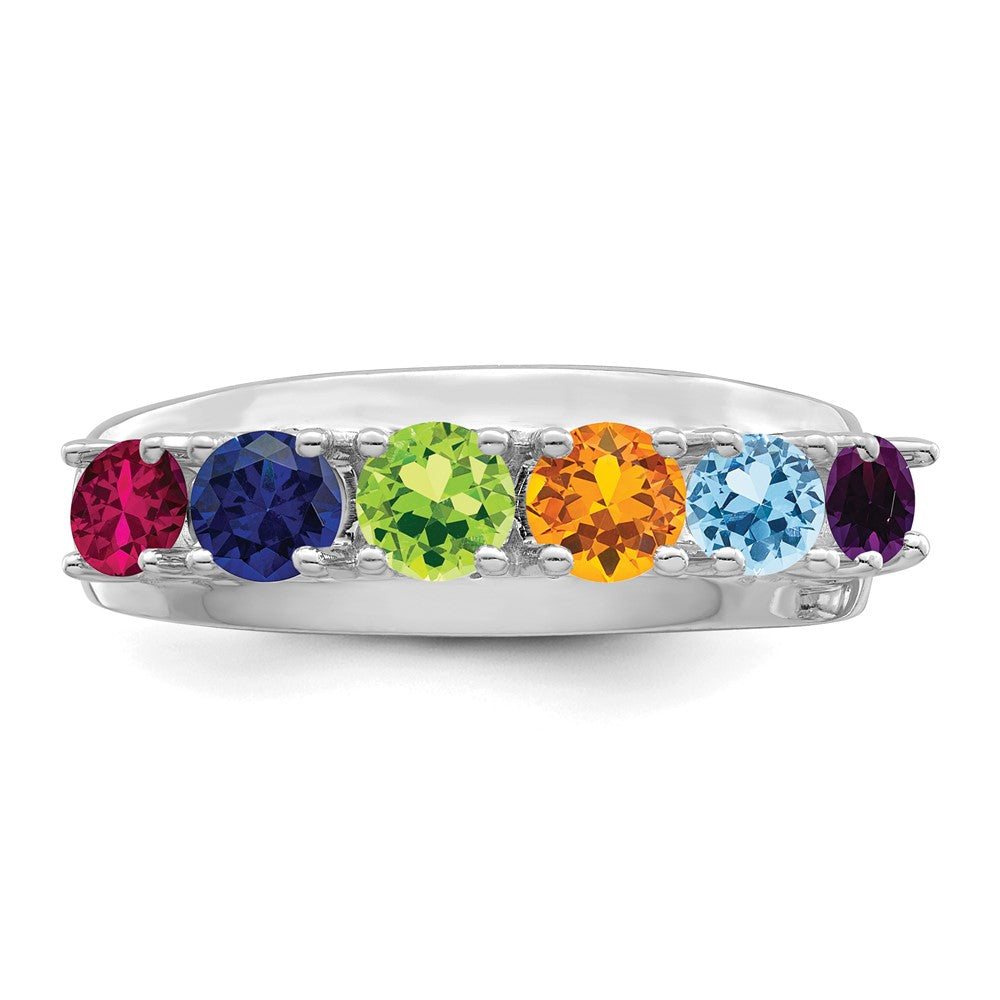 14k White Gold Family Jewelry Ring - 21