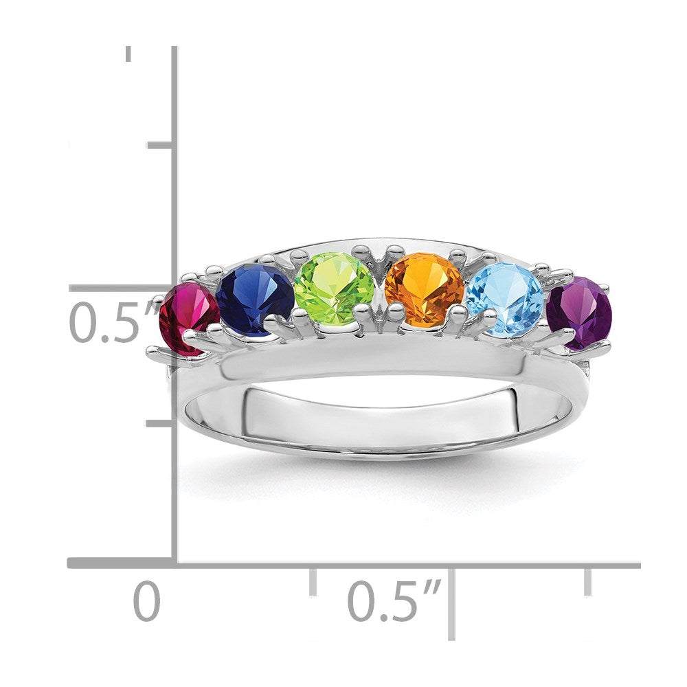 14k White Gold Family Jewelry Ring - 21