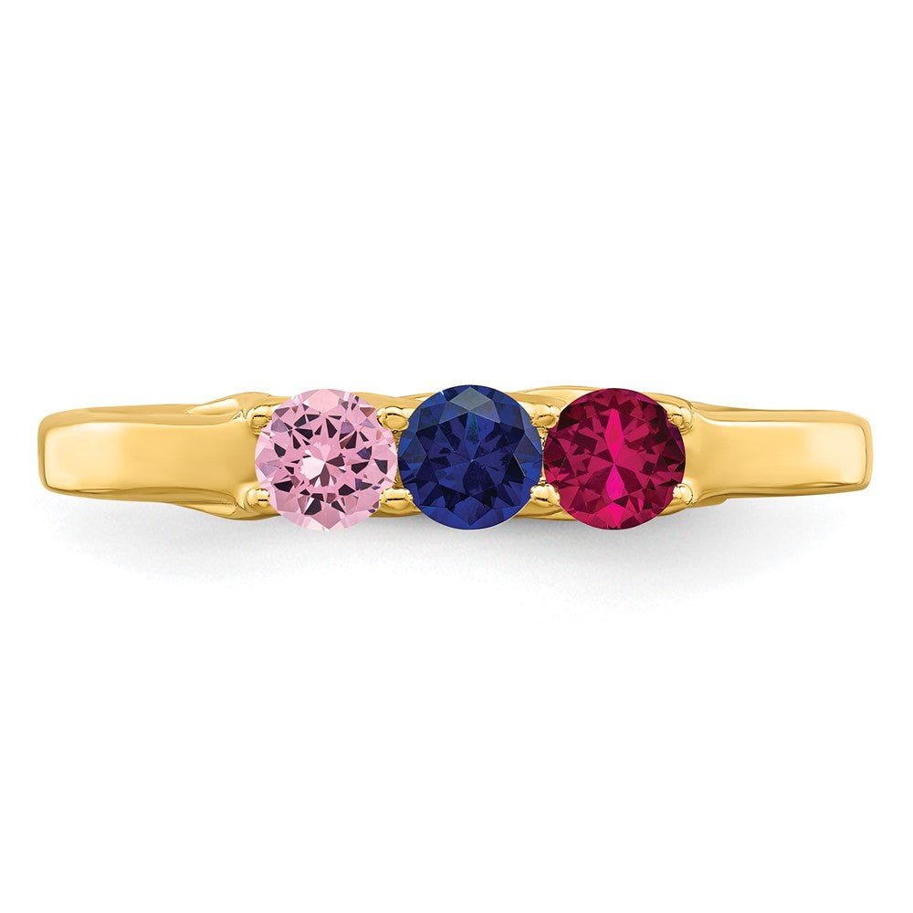 14k Synthetic Family Jewelry Ring - 8
