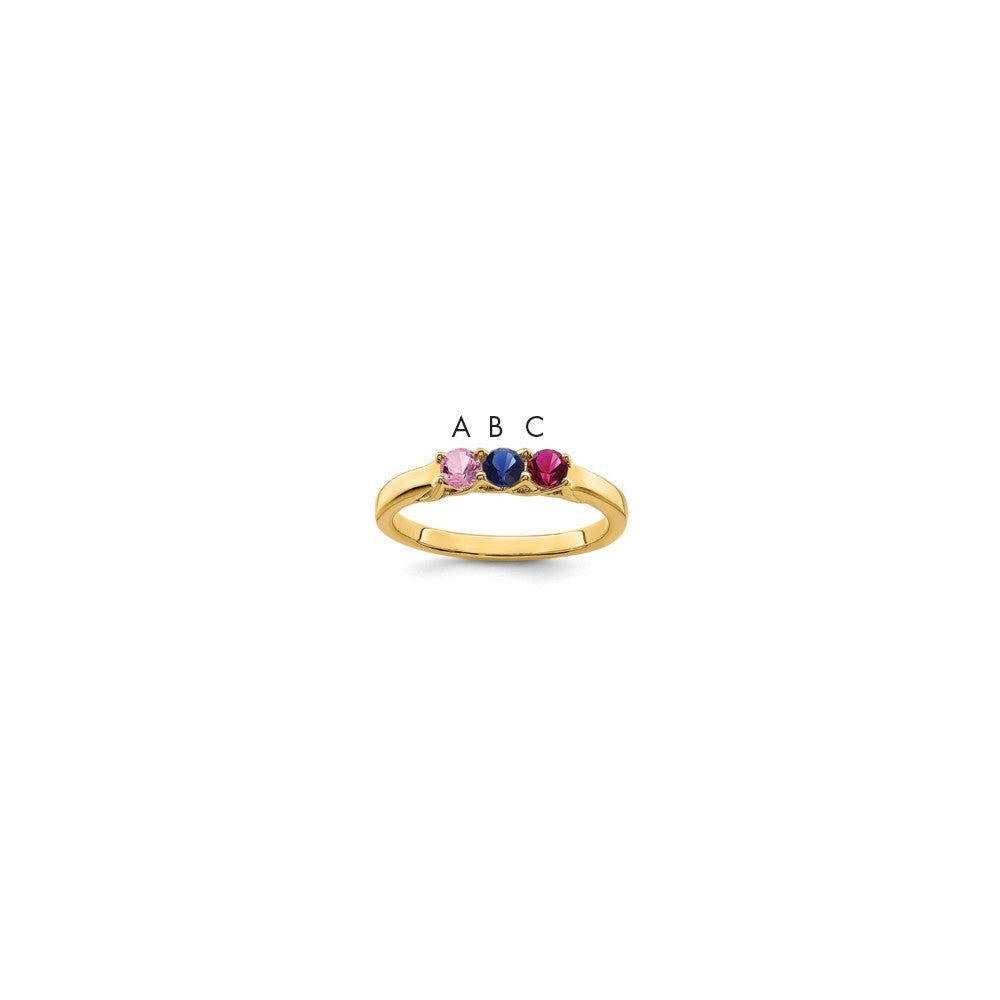 14k Synthetic Family Jewelry Ring - 8