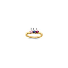 14k Genuine 3 Stone Mother's Ring - 2