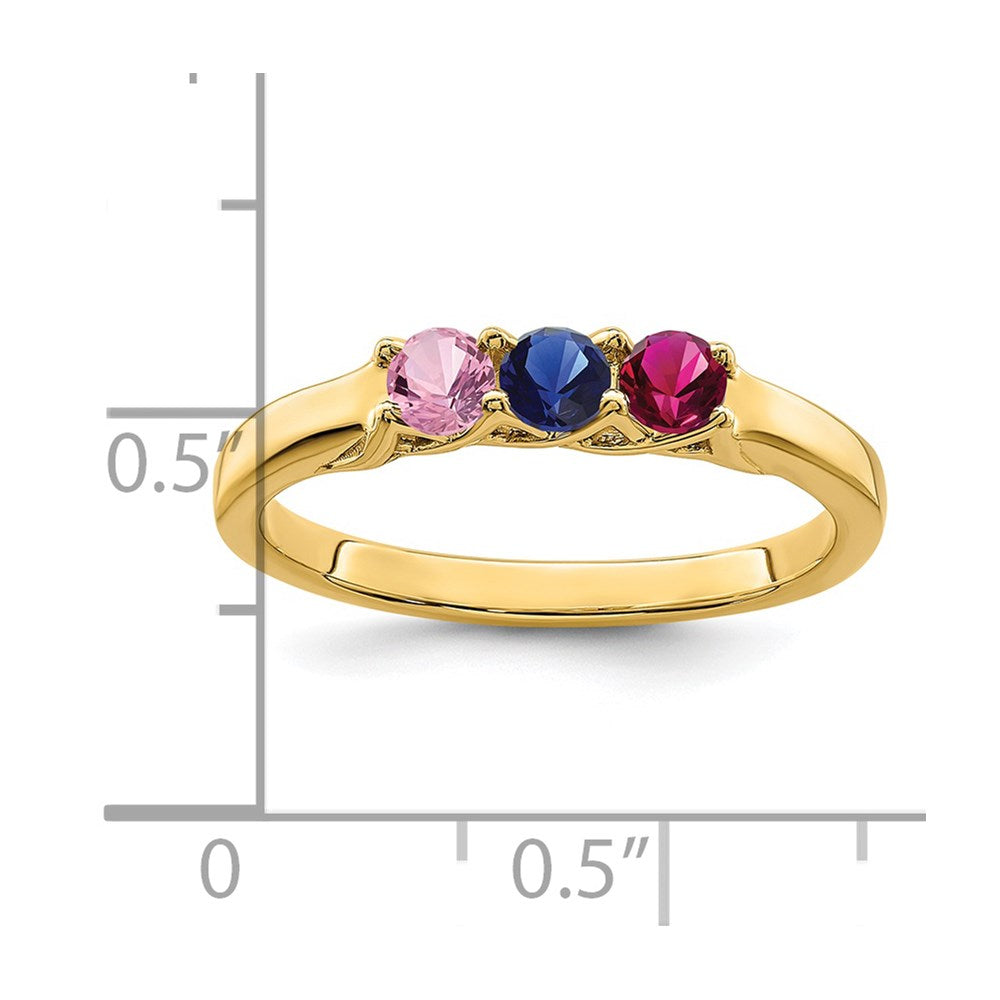 14k Synthetic Family Jewelry Ring - 8