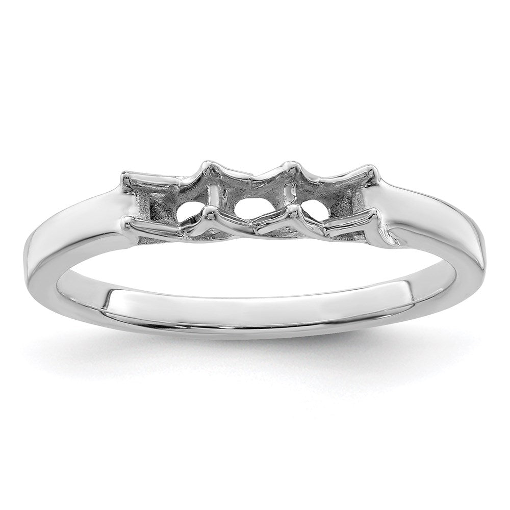 14k White Gold Genuine 3 Stone Mother's Ring - 13