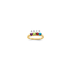 14k Genuine 4 Stone Mother's Ring - 14
