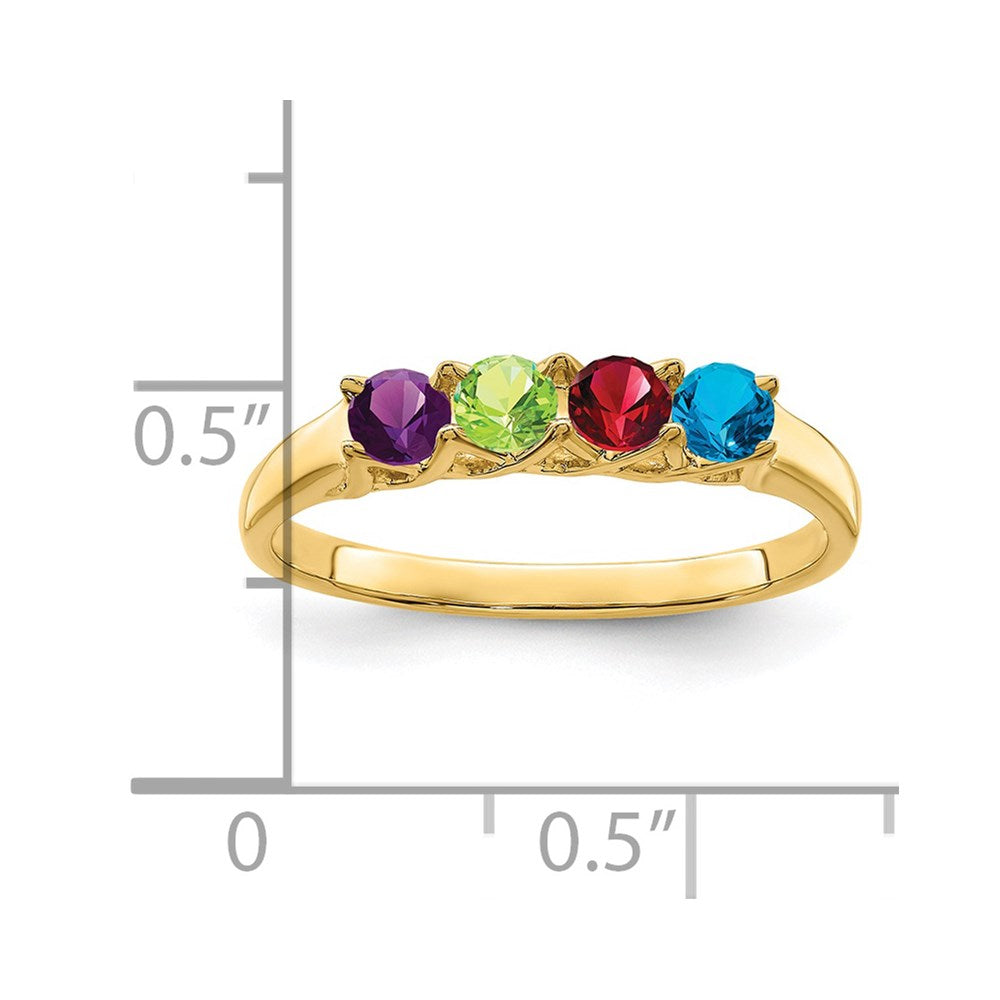 14k Synthetic Family Jewelry Ring - 100