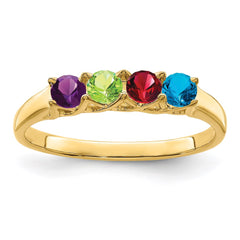 14k Genuine 4 Stone Mother's Ring - 14