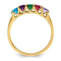 14k Genuine 5 Stone Mother's Ring - 10