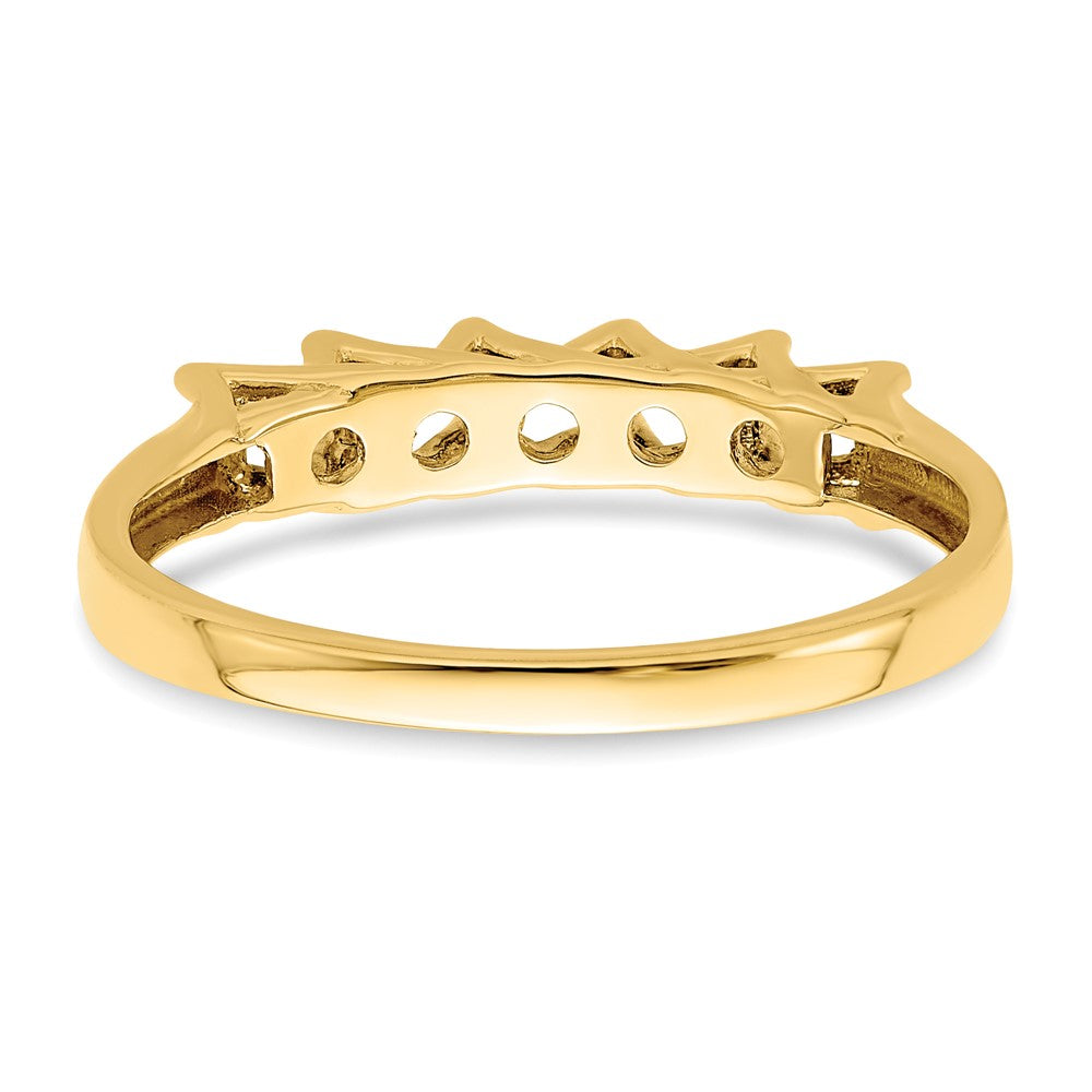 14k Genuine 5 Stone Mother's Ring - 10