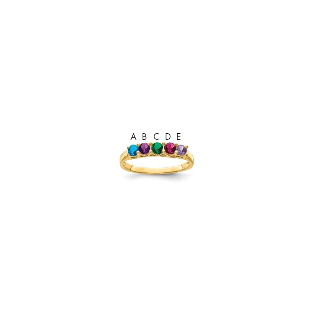 10k Synthetic Family Jewelry Ring - 4