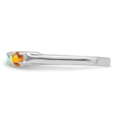 Sterling Silver Rhodium-plated Synthetic 5 Stone Mother's Ring - 72