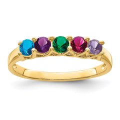 14k Genuine 5 Stone Mother's Ring - 10