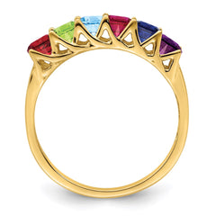 14k Genuine 6 Stone Mother's Ring - 8