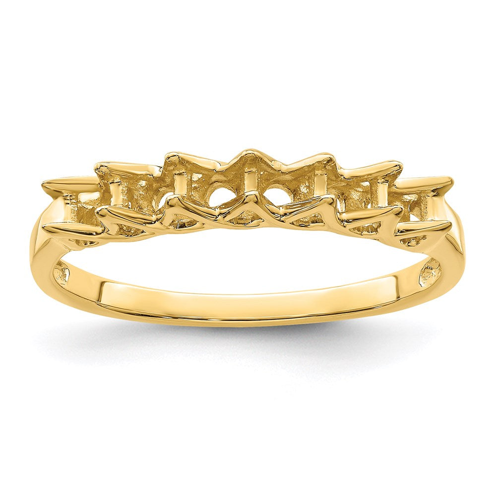 14k Genuine 6 Stone Mother's Ring - 8