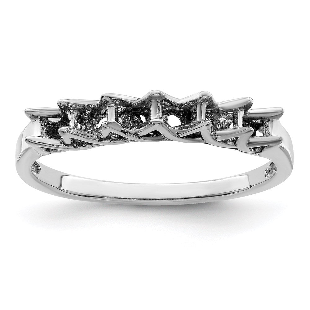 Sterling Silver Rhodium-plated Synthetic 6 Stone Mother's Ring - 48