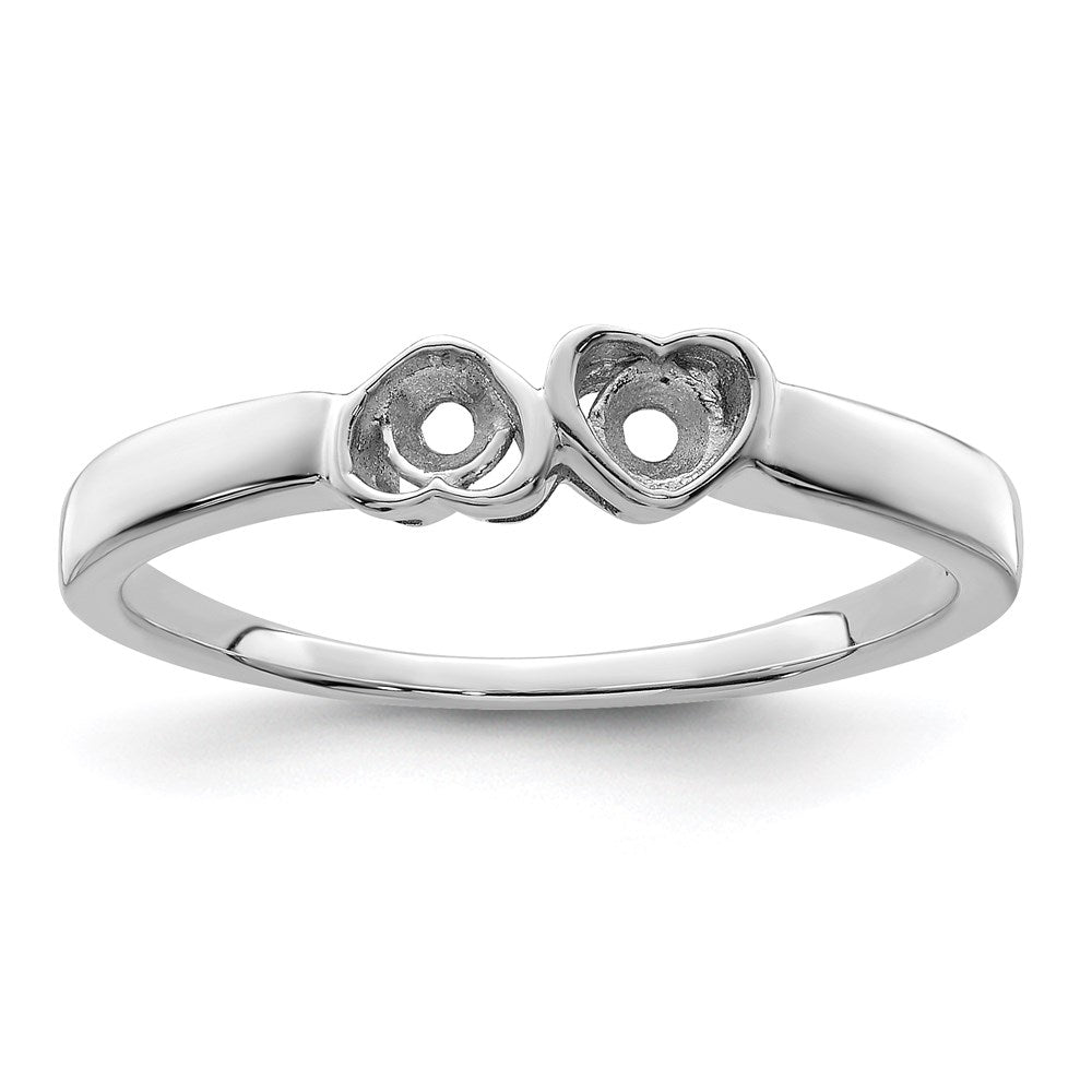 Sterling Silver Rhodium-plated Synthetic 2 Stone Mother's Ring - 108