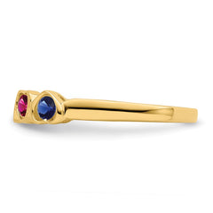 14k Genuine 4 Stone Mother's Ring - 16