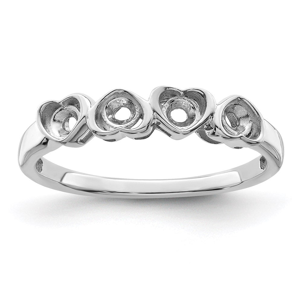 14k White Gold Genuine 4 Stone Mother's Ring - 11