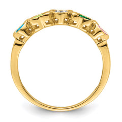 14k Genuine 5 Stone Mother's Ring - 9