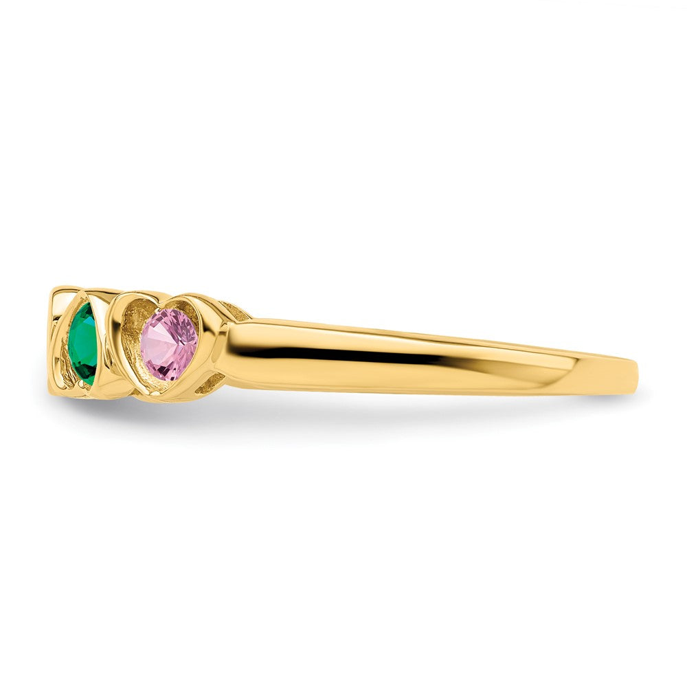 14k Genuine 5 Stone Mother's Ring - 9