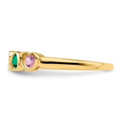 14k Genuine 5 Stone Mother's Ring - 9