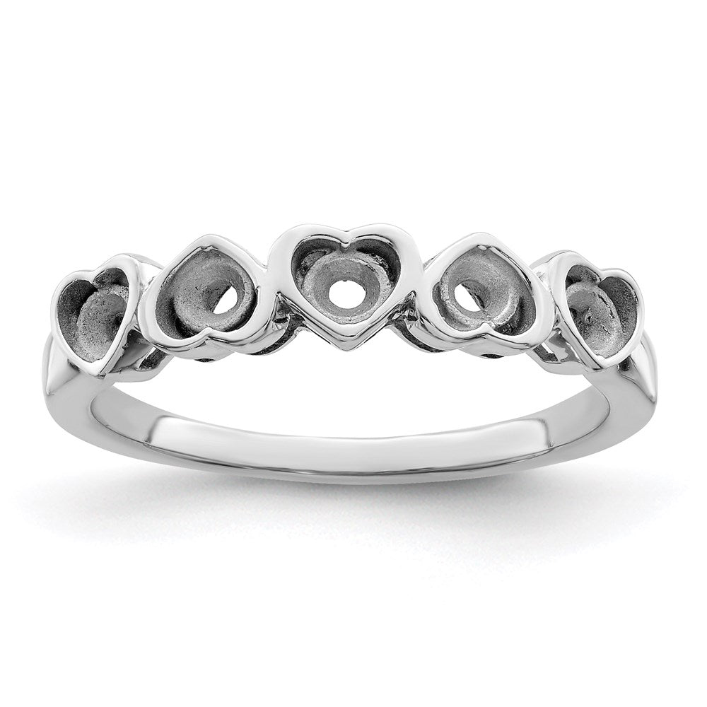 14k White Gold Genuine 5 Stone Mother's Ring - 9